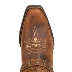 Durango Womens Bomber Brown Leather Crush Ventilated Shortie Boots -Fashion Footwear Shop DRD0375 birdseye