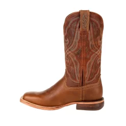 Durango Womens Chestnut Leather Arena Pro Western Cowboy Boots -Fashion Footwear Shop DRD0380 instep profile