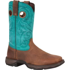 Lady Rebel By Durango Womens Turquoise Leather Steel Toe Cowboy Boots