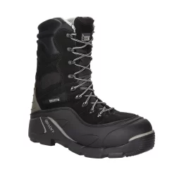 Rocky Boots Rocky Mens Black Leather BlizzardStalker Pro Insulated 9in Snow Boots