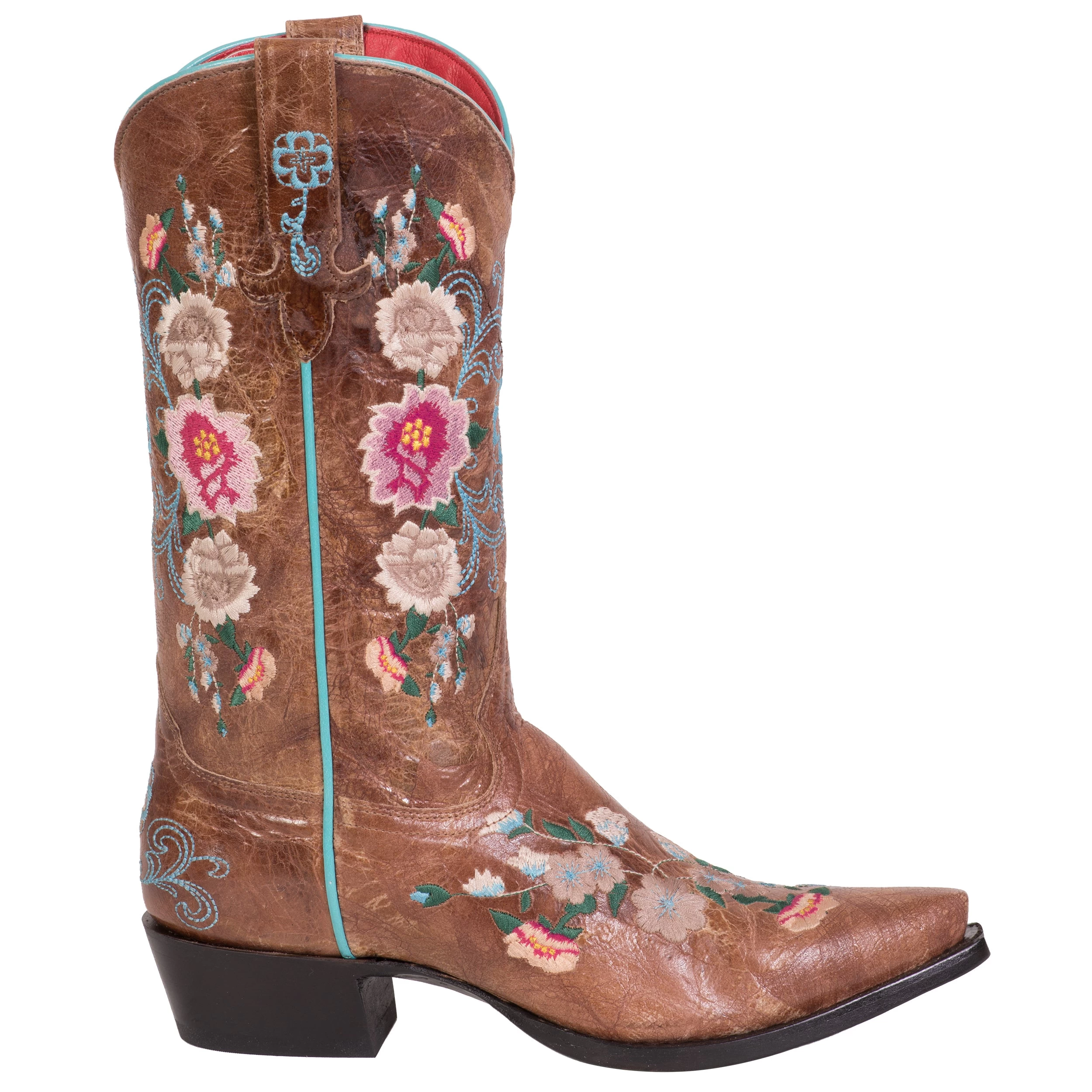 Macie Bean By Anderson Bean Womens Honey Leather Cowboy Boots Floral Multi 8.5 B 2 Macie Bean By Anderson Bean Womens Honey Leather Cowboy Boots Floral Multi 8.5 B - Image 2