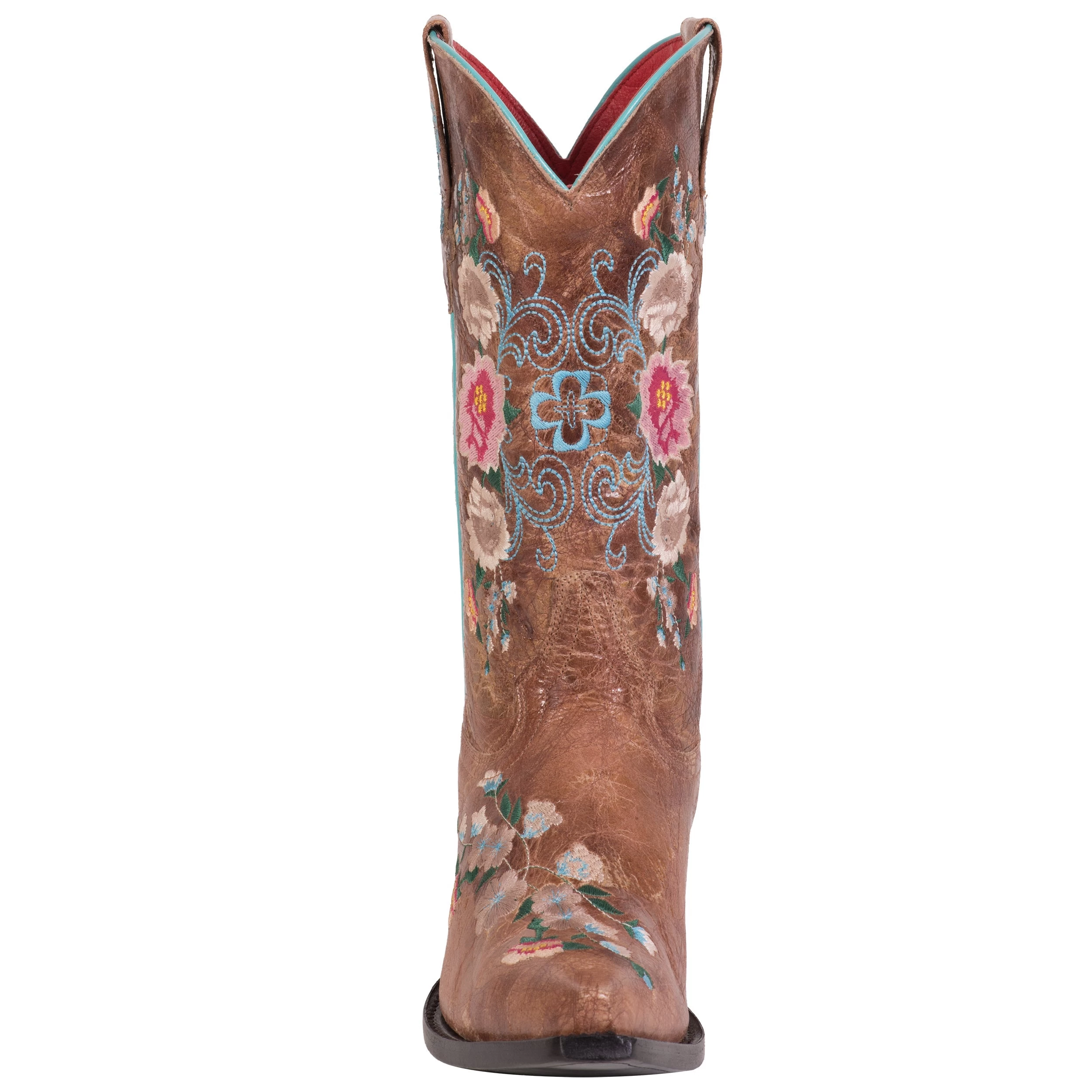 Macie Bean By Anderson Bean Womens Honey Leather Cowboy Boots Floral Multi 8.5 B 4 Macie Bean By Anderson Bean Womens Honey Leather Cowboy Boots Floral Multi 8.5 B - Image 4