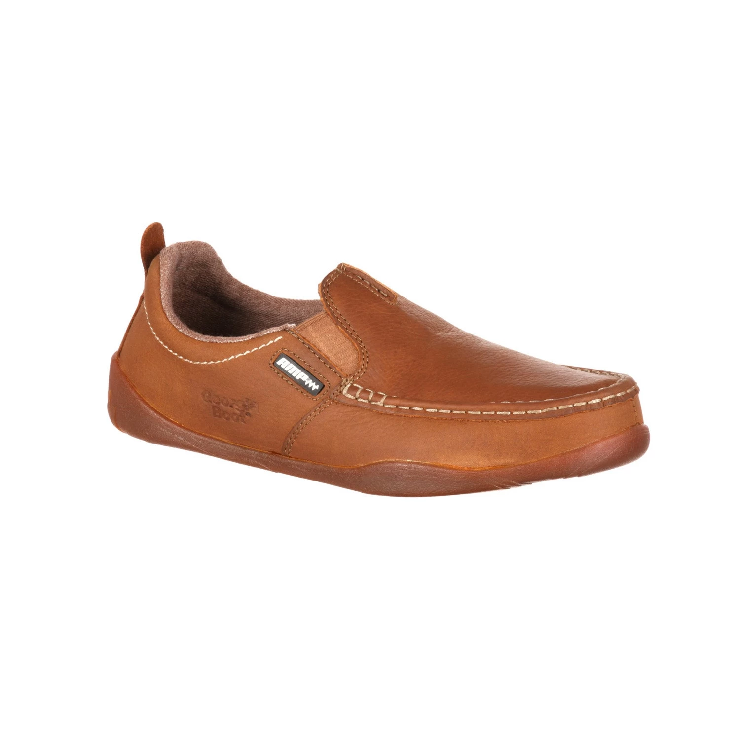 Georgia Mens Tan Leather Cedar Falls Moc Slip-On Shoes 1 Georgia Mens Tan Leather Cedar Falls Moc Slip-On Shoes