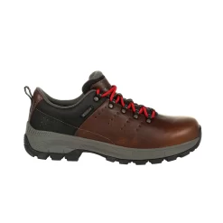 Georgia Mens Brown Leather Eagle Trail WP Hiking Oxford -Fashion Footwear Shop GB00398 profile