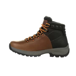 Georgia Mens Brown Leather Eagle Trail WP Hiking Boots -Fashion Footwear Shop GB00402 instep profile