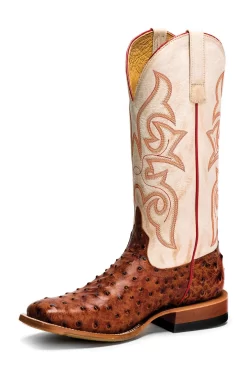 Horse Power By Anderson Bean Mens Bone Leather Impostrich Cowboy Boots