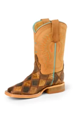 Horse Power By Anderson Bean Kids Boys Honey Leather Cowboy Boots