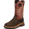 Justin ST WP EH Mens Chestnut Roughneck Leather Work Boots