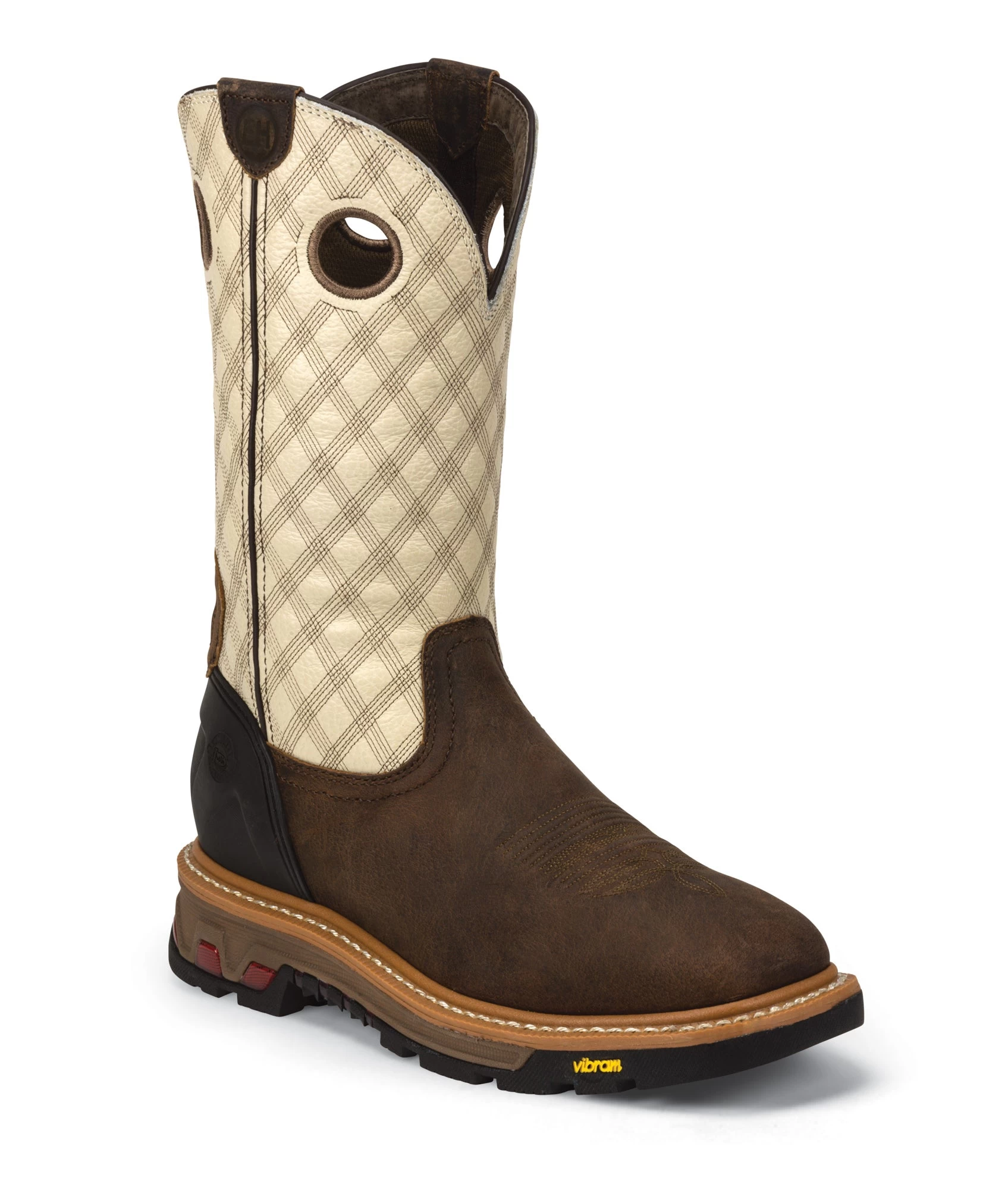 Justin EH Mens Tan Cedar Roughneck Leather Work Boots 2 Justin EH Mens Tan Cedar Roughneck Leather Work Boots - Image 2