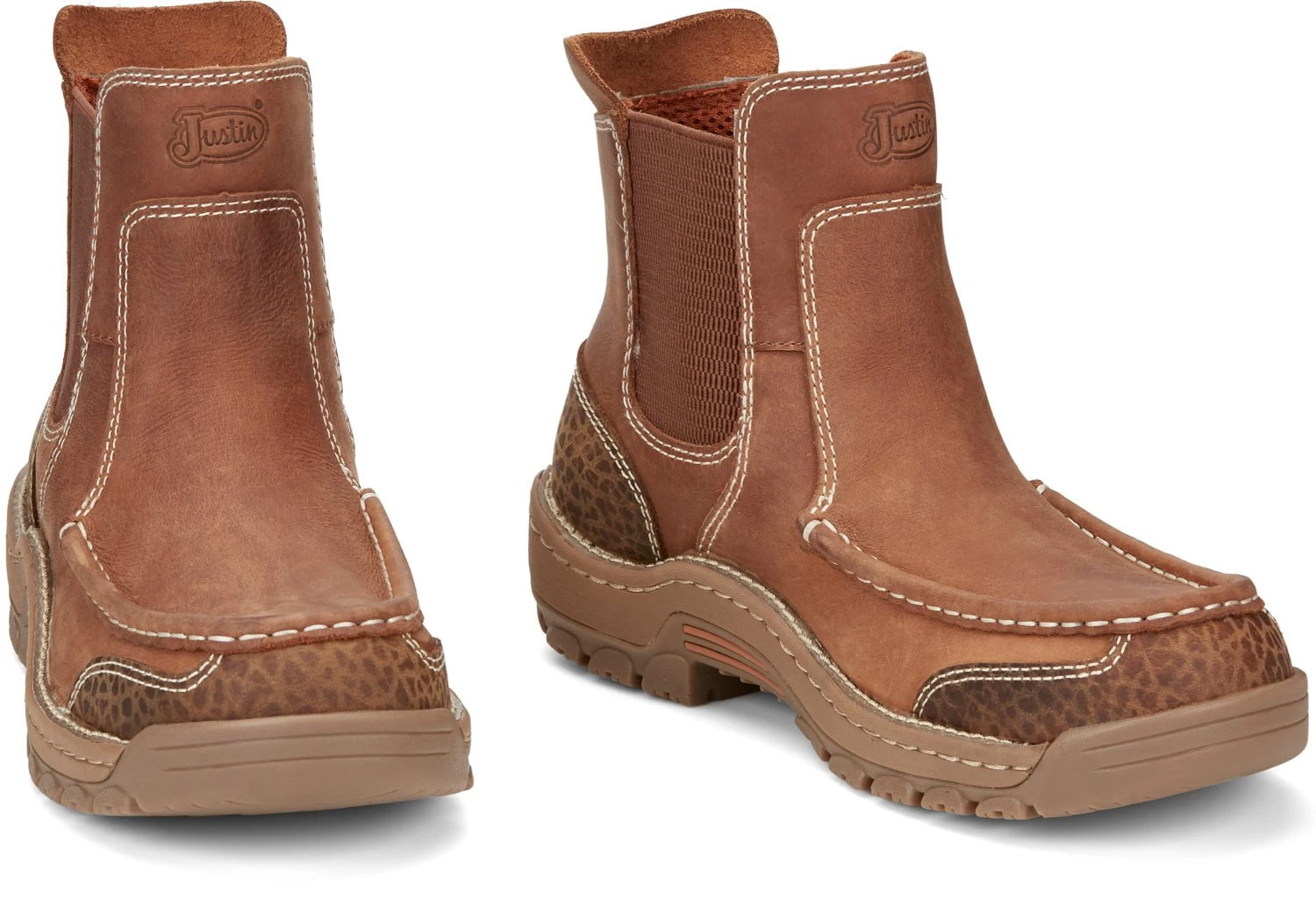 Justin 6in EH Mocc Mens Barley Brown Channing Leather Work Boots 1 Justin 6in EH Mocc Mens Barley Brown Channing Leather Work Boots