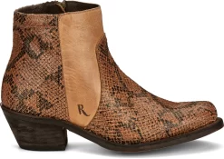 Justin 5in Zip Womens Natural Tan Nel Leather Ankle Boots -Fashion Footwear Shop JST 004 RM131