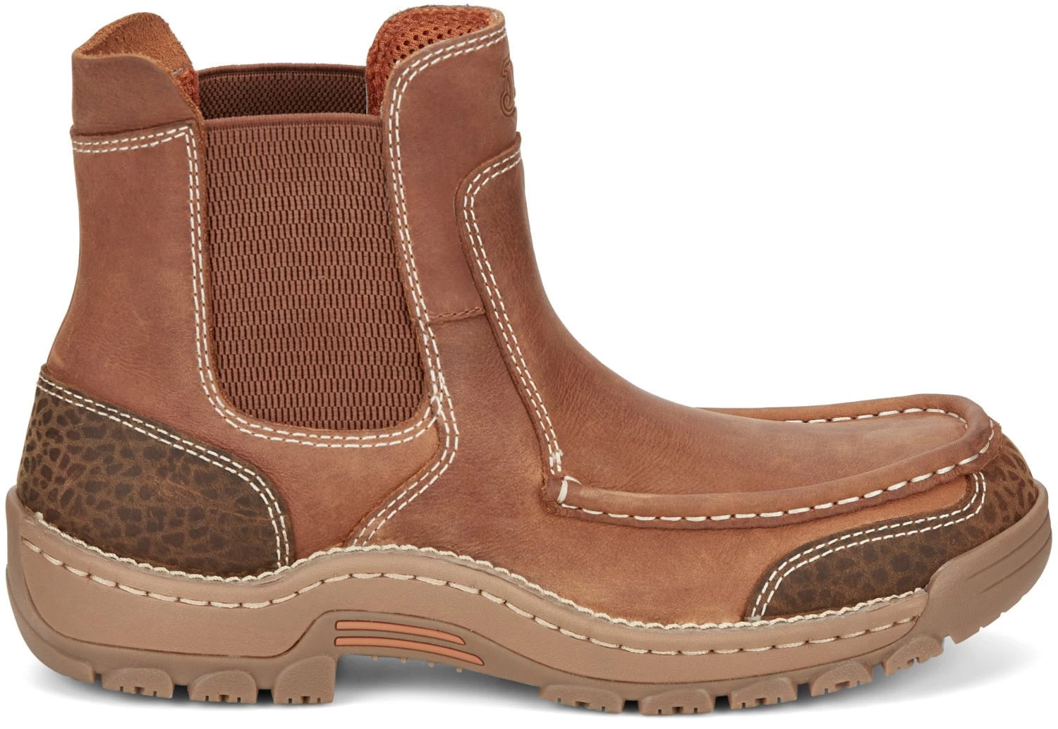 Justin 6in EH Mocc Mens Barley Brown Channing Leather Work Boots 2 Justin 6in EH Mocc Mens Barley Brown Channing Leather Work Boots - Image 2