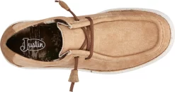 Justin Oxfords Womens Tan Hazer Canvas Sneaker Shoes -Fashion Footwear Shop JST 005 JM317