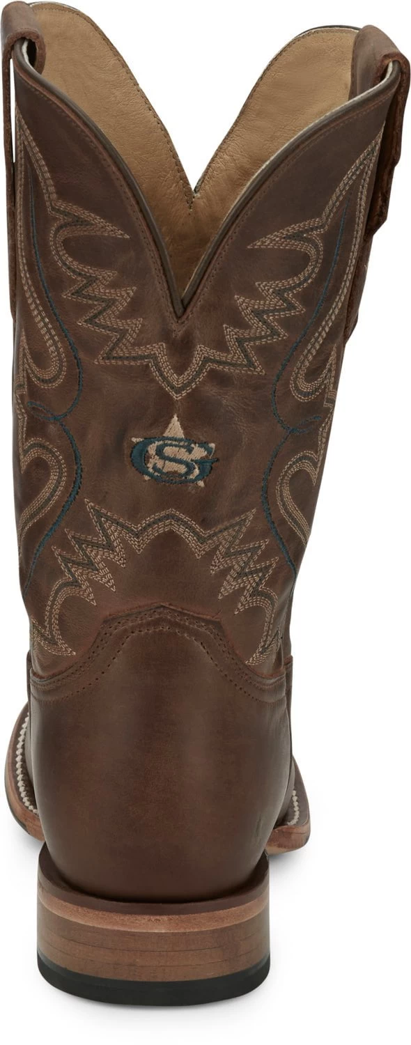 Justin 11in Mens Rich Mahogany Wells Leather Cowboy Boots 2 Justin 11in Mens Rich Mahogany Wells Leather Cowboy Boots - Image 2