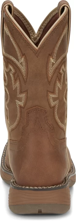 Justin Kids Unisex Saddle Tan Rush Junior Leather Cowboy Boots -Fashion Footwear Shop JST 006 JK4330