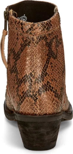 Justin 5in Zip Womens Natural Tan Nel Leather Ankle Boots -Fashion Footwear Shop JST 006 RM131