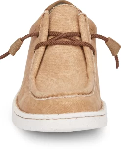 Justin Oxfords Womens Tan Hazer Canvas Sneaker Shoes -Fashion Footwear Shop JST 008 JM317