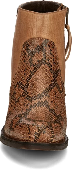 Justin 5in Zip Womens Natural Tan Nel Leather Ankle Boots -Fashion Footwear Shop JST 008 RM131