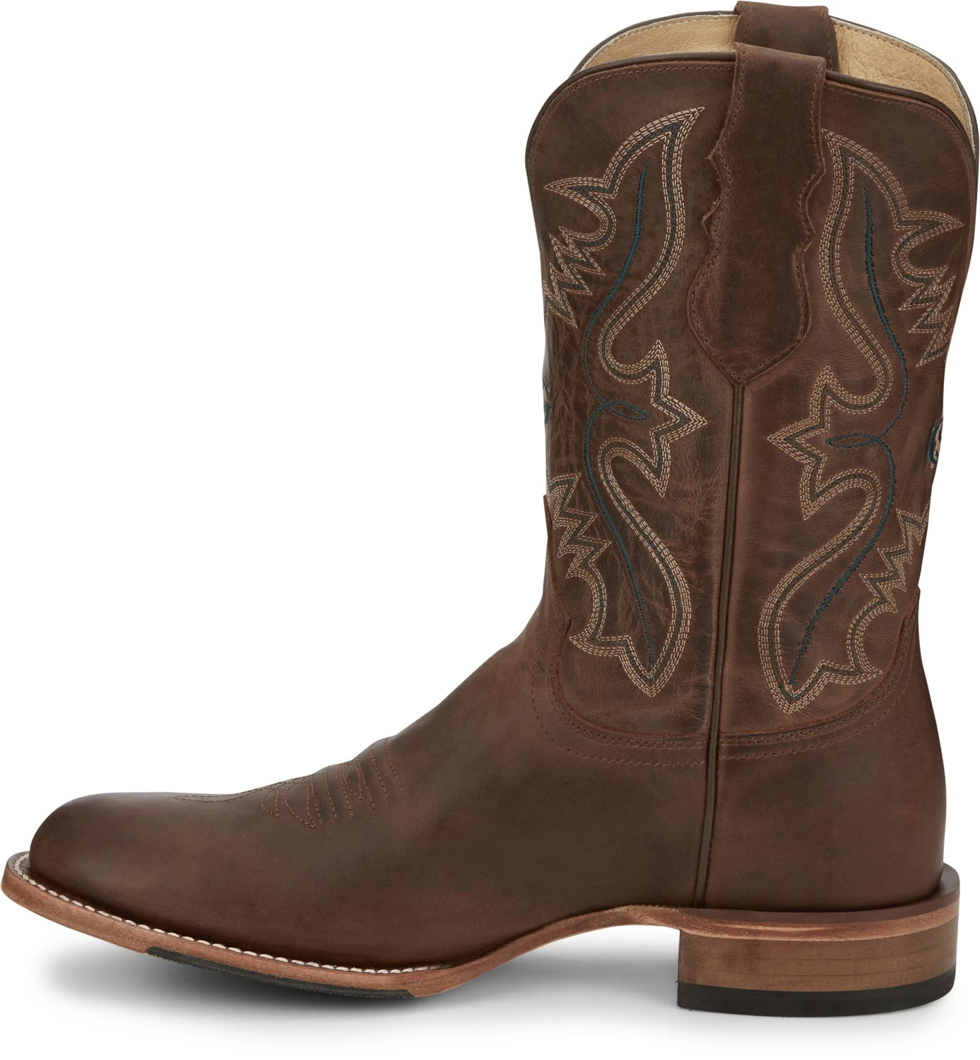 Justin 11in Mens Rich Mahogany Wells Leather Cowboy Boots 5 Justin 11in Mens Rich Mahogany Wells Leather Cowboy Boots - Image 5