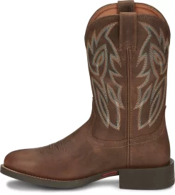 Justin 11in Mens Pecan Rendon Leather Cowboy Boots -Fashion Footwear Shop JST 009 SE7530