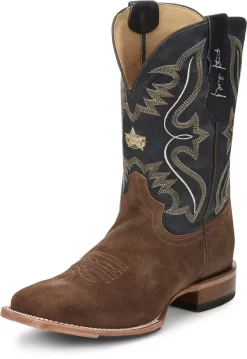 Justin 11in Mens Dusty Blue Dillon Leather Cowboy Boots -Fashion Footwear Shop JST 023 GR8015
