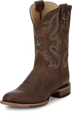 Justin 11in Mens Rich Mahogany Wells Leather Cowboy Boots 11 Justin 11in Mens Rich Mahogany Wells Leather Cowboy Boots -Fashion Footwear Shop JST 023 GR8017