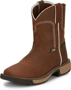 Justin 8in WP Womens Cedar Brown Rush Leather Work Boots -Fashion Footwear Shop JST 023 SE4359