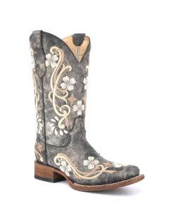 Corral Boots Circle G Ladies Embroidery Honey Cowhide Leather Cowgirl Boots