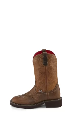 Justin 11in Floral Womens Tan Starlina Leather Cowboy Boots -Fashion Footwear Shop L9530 P 4a5b95c0 2eff 45a0 9a54 d7c86cf9c1e6