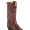 Old West Red/Brown Womens Leather Fashion 12in Cowboy Boots