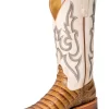 Miss Macie Bean Womens Bleached Bone Leather Slick Rikki Fashion Boots