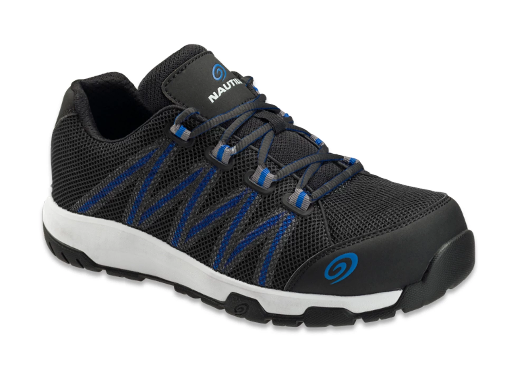 Nautilus Mens Black/Blue Mesh Comp Toe 1345 Accelerator Work Shoes 1 Nautilus Mens Black/Blue Mesh Comp Toe 1345 Accelerator Work Shoes