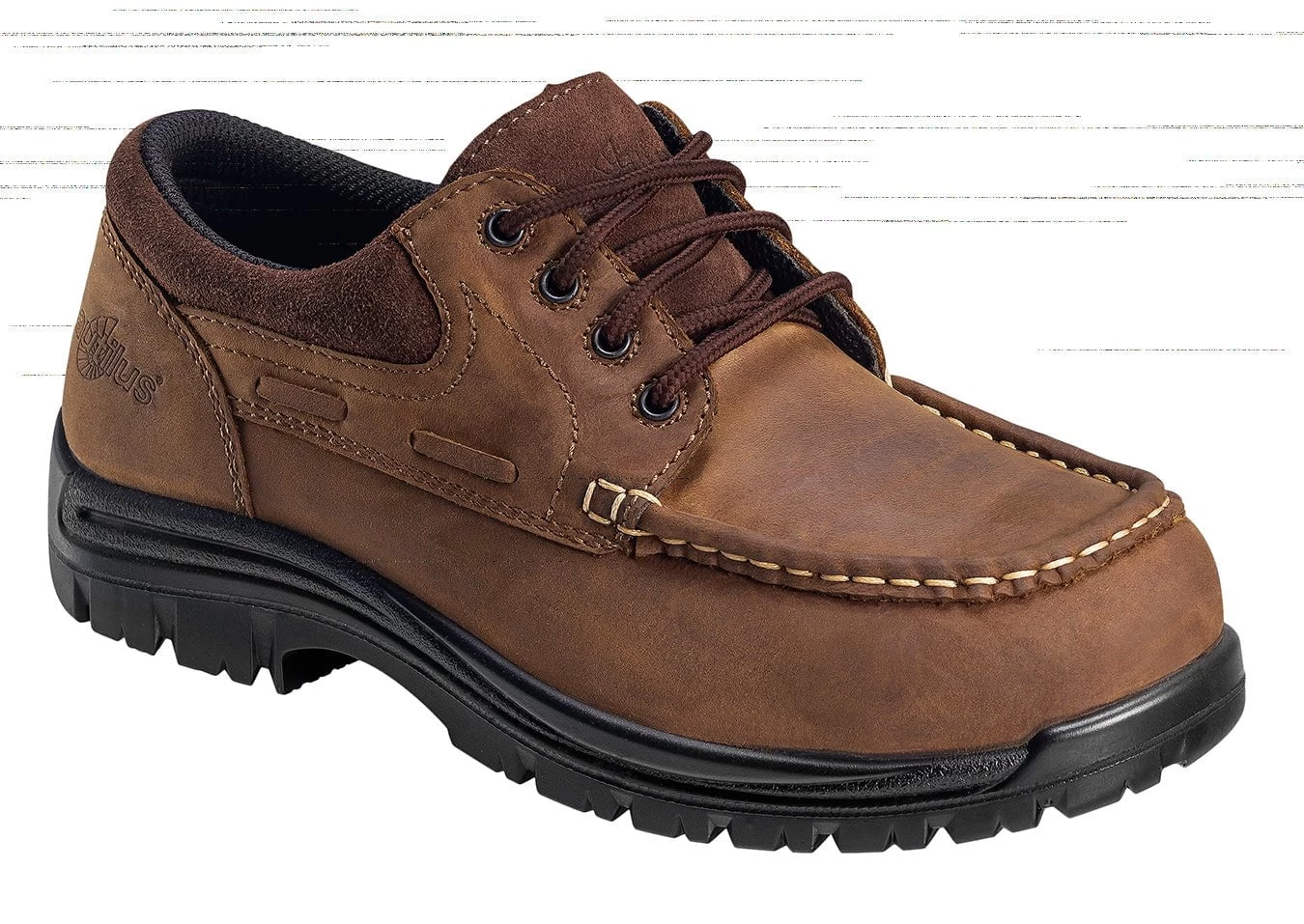 Nautilus Mens Composite Toe EH ECCO Leather Boat Moc M Brown Shoes 1 Nautilus Mens Composite Toe EH ECCO Leather Boat Moc M Brown Shoes