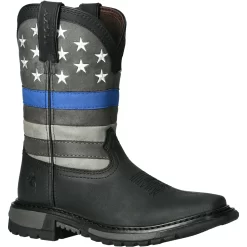 Rocky Boots Rocky Kids Black Leather Blue Line Western Cowboy Boots