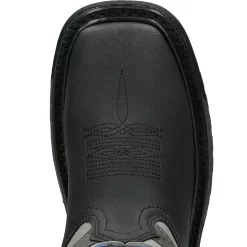 Rocky Boots Rocky Kids Black Leather Blue Line Western Cowboy Boots -Fashion Footwear Shop RKD0082C birdseye