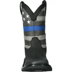 Rocky Boots Rocky Kids Black Leather Blue Line Western Cowboy Boots -Fashion Footwear Shop RKD0082C front
