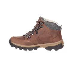 Rocky Boots Rocky Womens Brown Leather Endeavour Pt WP Hiking Boots -Fashion Footwear Shop RKS0301 instep profile