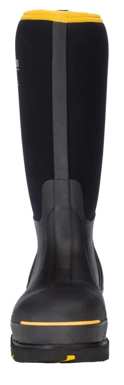 Dryshod Mens Adjustable Gusset ST Black/Yellow Rubber Work Boots -Fashion Footwear Shop STT UH BK 006