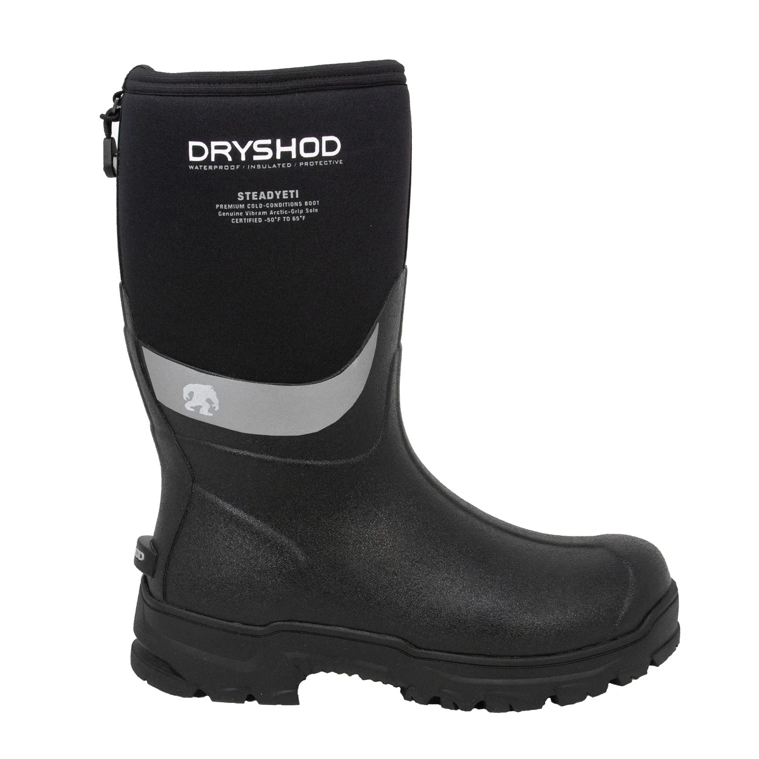Dryshod Mens Steadyeti Arctic Grip Mid Black/Grey Rubber Snow Boots 2 Dryshod Mens Steadyeti Arctic Grip Mid Black/Grey Rubber Snow Boots - Image 2