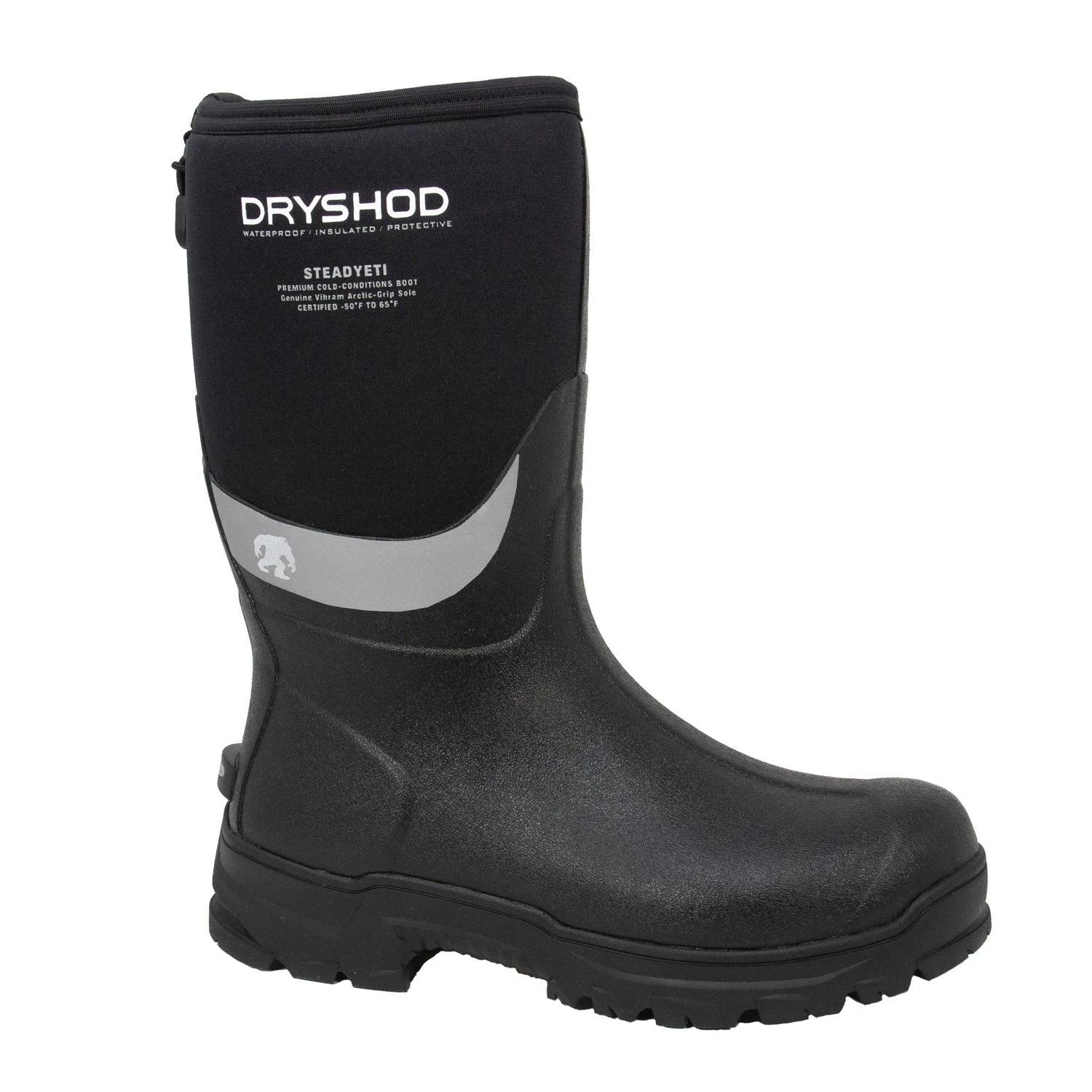 Dryshod Mens Steadyeti Arctic Grip Mid Black/Grey Rubber Snow Boots 3 Dryshod Mens Steadyeti Arctic Grip Mid Black/Grey Rubber Snow Boots - Image 3
