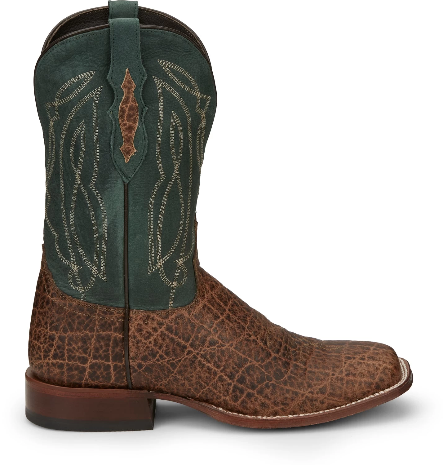 Tony Lama 11in 1911 Croc Mens Walnut/Green Tapadera Leather Cowboy Boots 3 Tony Lama 11in 1911 Croc Mens Walnut/Green Tapadera Leather Cowboy Boots - Image 3