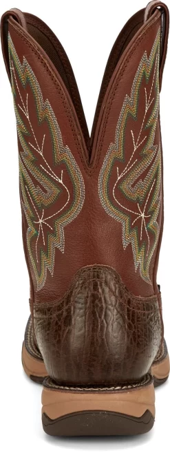 Tony Lama 11in Water Buffalo ST Mens Russet Burgess Leather Cowboy Boots -Fashion Footwear Shop TNL 006 RR3371