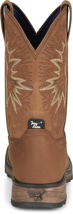 Tony Lama 11in CT WP Mens Saddle Boom Leather Cowboy Boots 9 Tony Lama 11in CT WP Mens Saddle Boom Leather Cowboy Boots -Fashion Footwear Shop TNL 006 TW3413