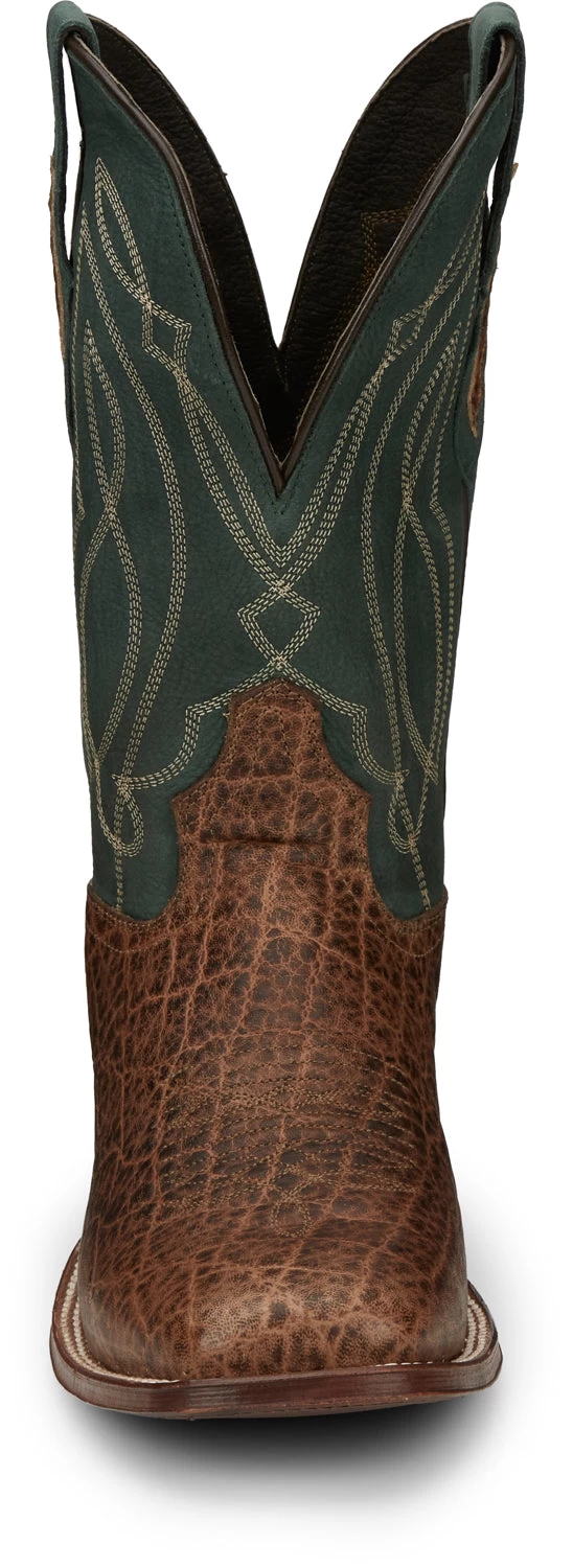 Tony Lama 11in 1911 Croc Mens Walnut/Green Tapadera Leather Cowboy Boots 7 Tony Lama 11in 1911 Croc Mens Walnut/Green Tapadera Leather Cowboy Boots - Image 7