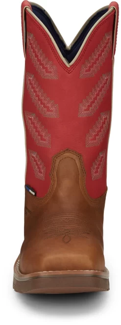 Tony Lama 11in Mens Red/Brown Energy Comp Toe Leather Work Boots -Fashion Footwear Shop TNL 008 TW3400