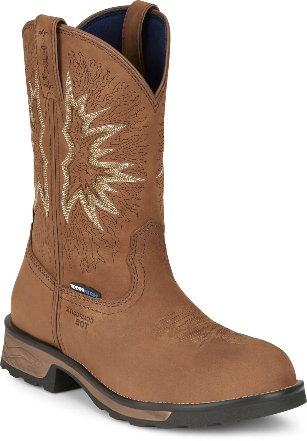 Tony Lama 11in CT WP Mens Saddle Boom Leather Cowboy Boots 7 Tony Lama 11in CT WP Mens Saddle Boom Leather Cowboy Boots - Image 7